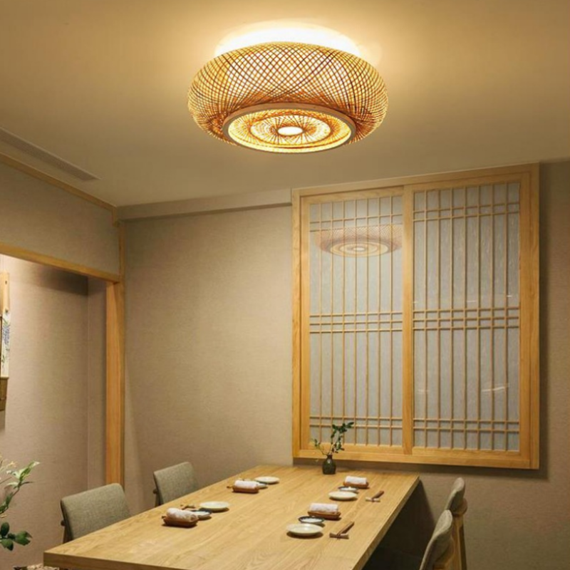 Ręcznie Pleciona Rattanowa Lampa Sufitowa Ø 40 cm