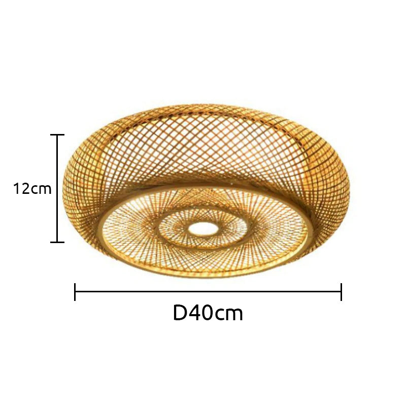 Ręcznie Pleciona Rattanowa Lampa Sufitowa Ø 40 cm
