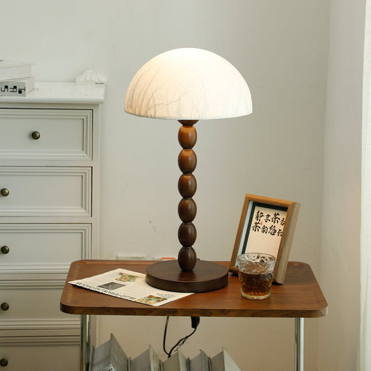 Satori | Lampa stołowa z papierowym kloszem i drewnianą podstawą | Eleganckie oświetlenie do sypialni dla przytulnych wnętrz