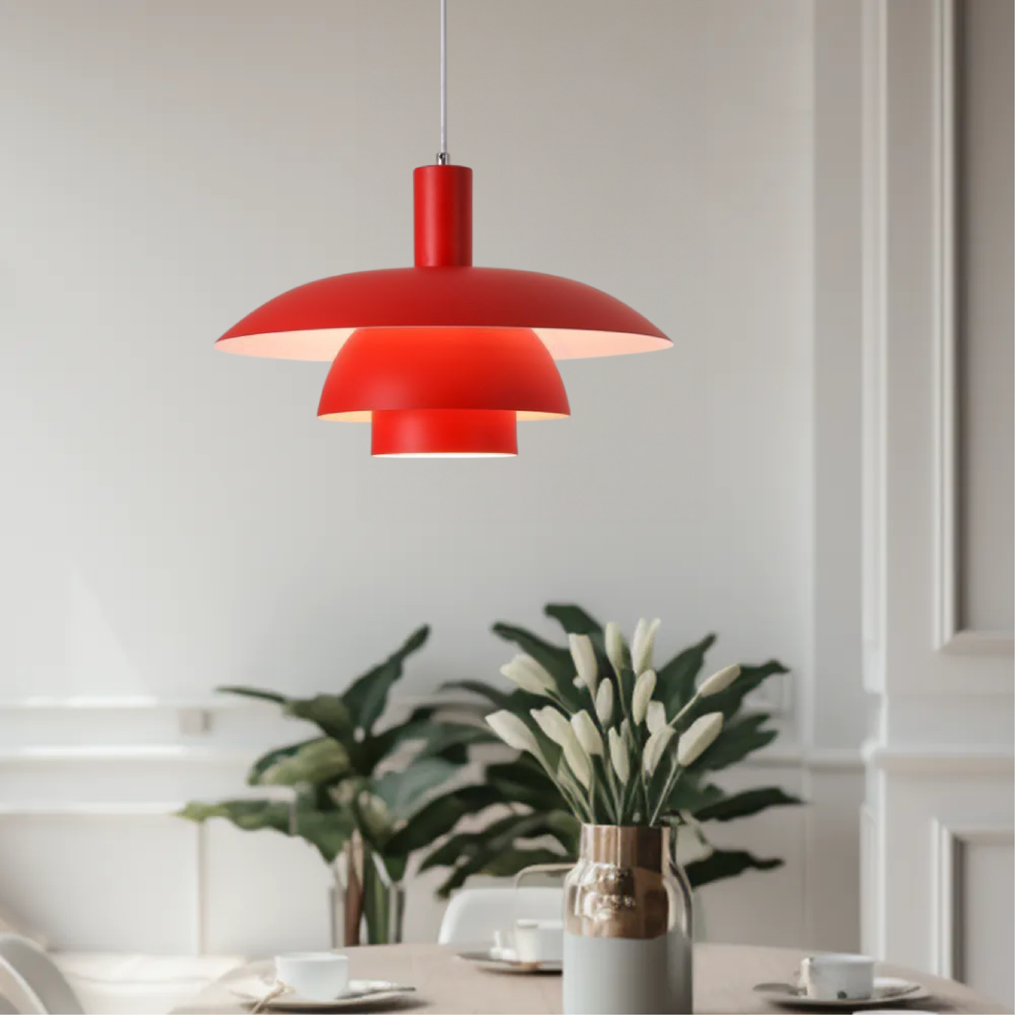 Styl skandynawski | Lampa wisząca w duńskim designie z delikatną poświatą ambientową | Minimalistyczne oświetlenie do eleganckich wnętrz