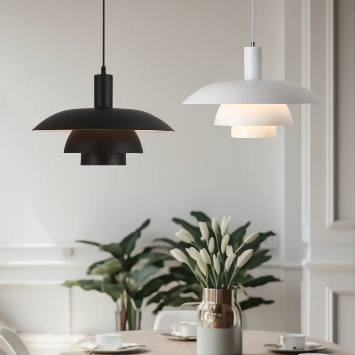 Styl skandynawski | Lampa wisząca w duńskim designie z delikatną poświatą ambientową | Minimalistyczne oświetlenie do eleganckich wnętrz