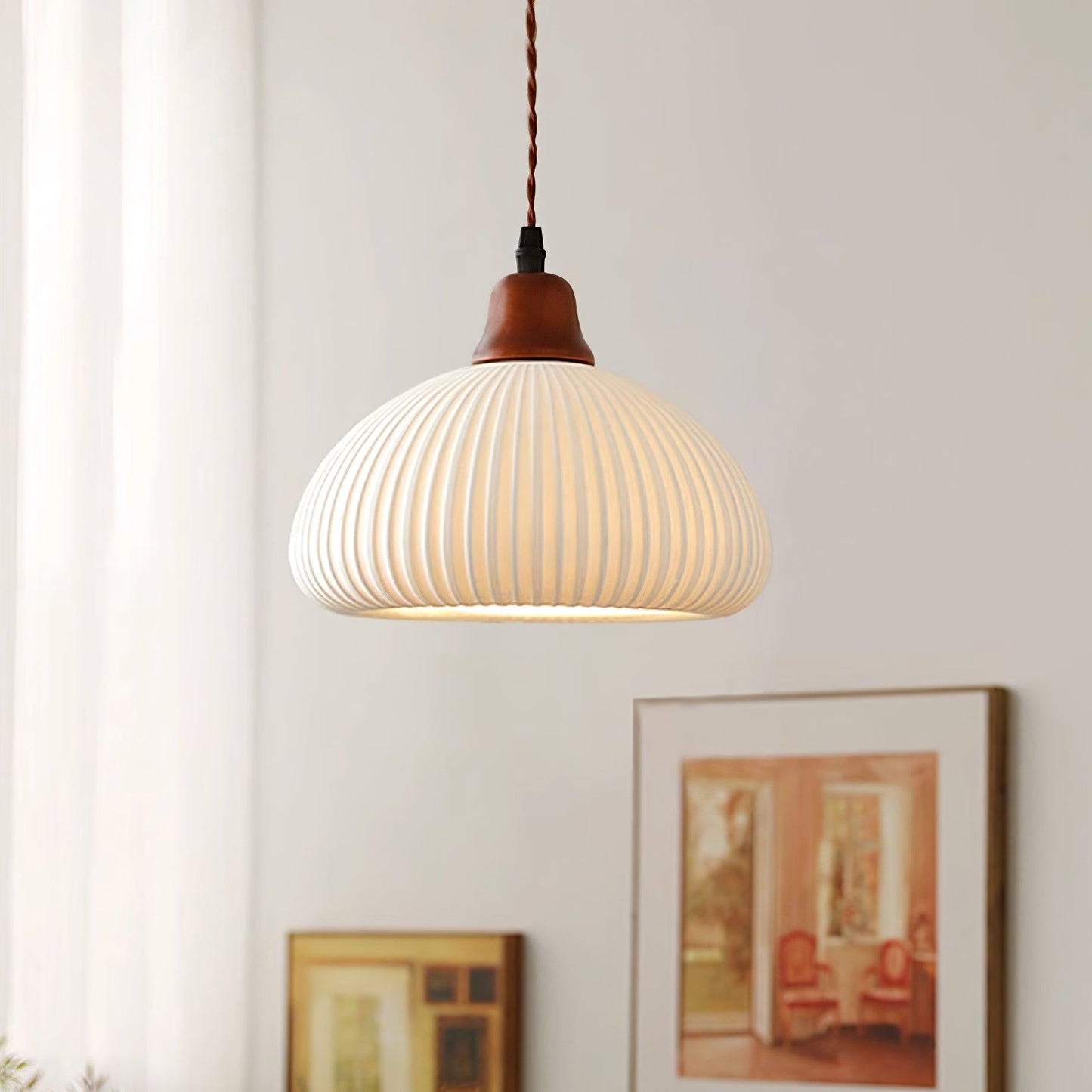 Kolekcja Sidra | Ceramiczna lampa wisząca w naturalnych ziemistych odcieniach | Eleganckie oświetlenie do przytulnych wnętrz