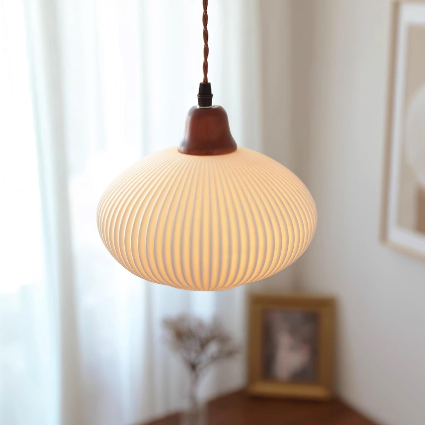 Kolekcja Sidra | Ceramiczna lampa wisząca w naturalnych ziemistych odcieniach | Eleganckie oświetlenie do przytulnych wnętrz