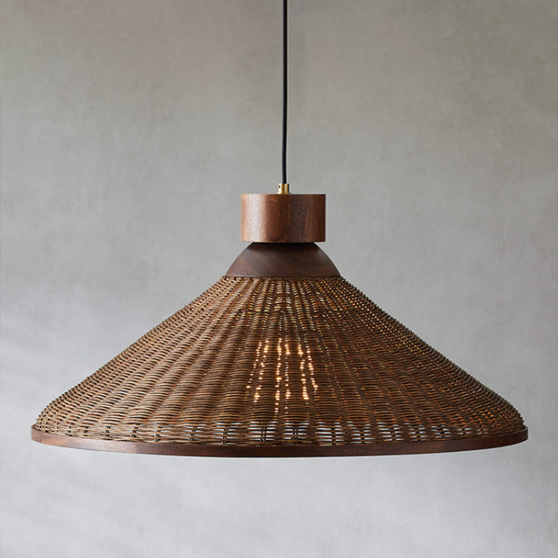 Silva Retro | Lampa wisząca LED z rattanowym designem | Eleganckie oświetlenie do przestrzeni mieszkalnych