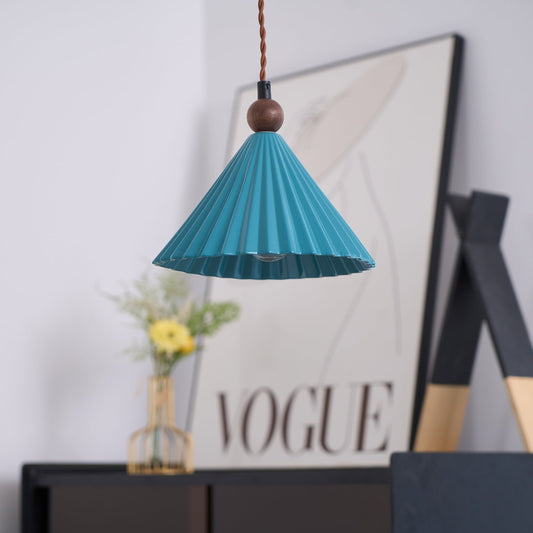 Kolekcja Skyler | Lampa wisząca z plisowanym ceramicznym kloszem | Retro-nowoczesny design do stylowych wnętrz