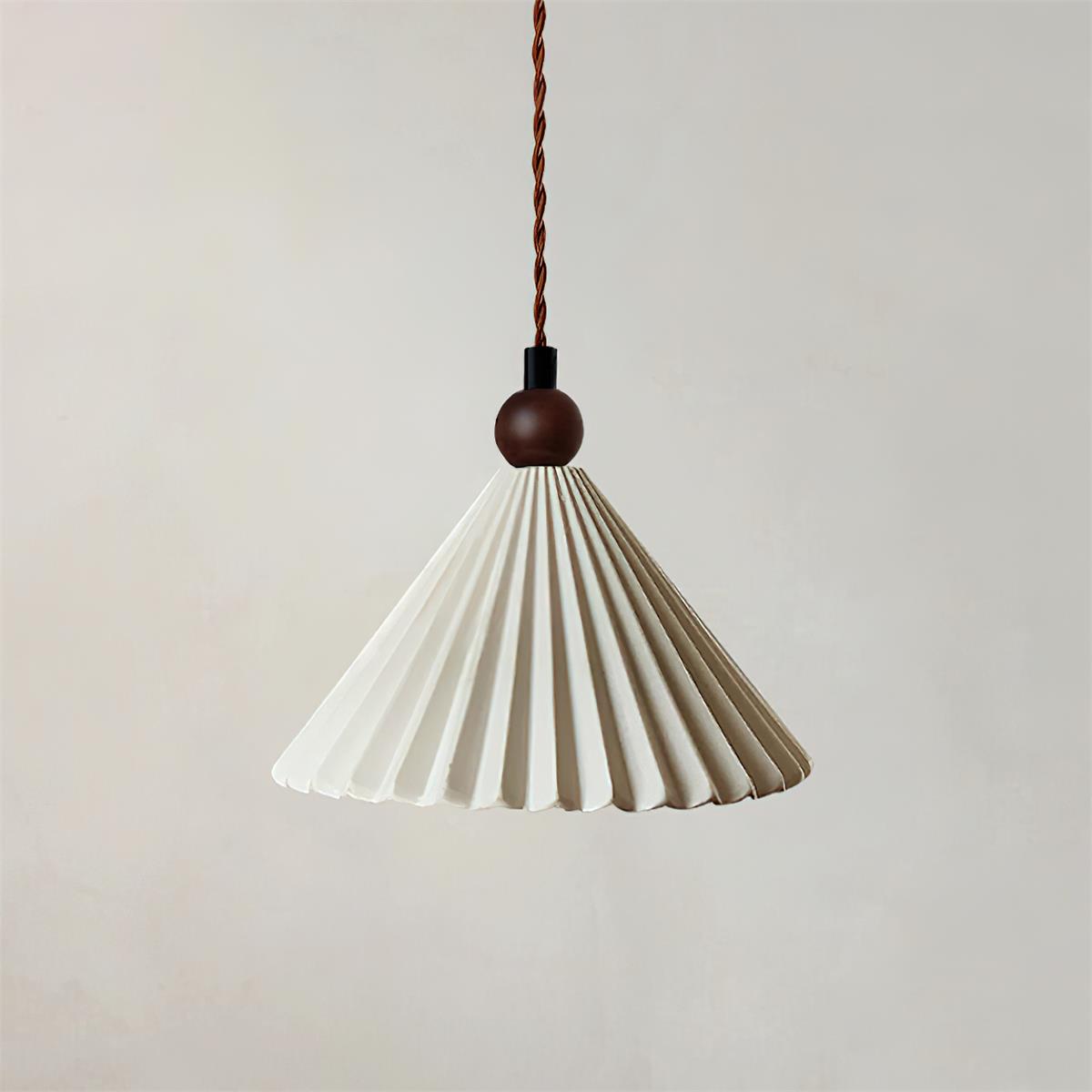 Kolekcja Skyler | Lampa wisząca z plisowanym ceramicznym kloszem | Retro-nowoczesny design do stylowych wnętrz