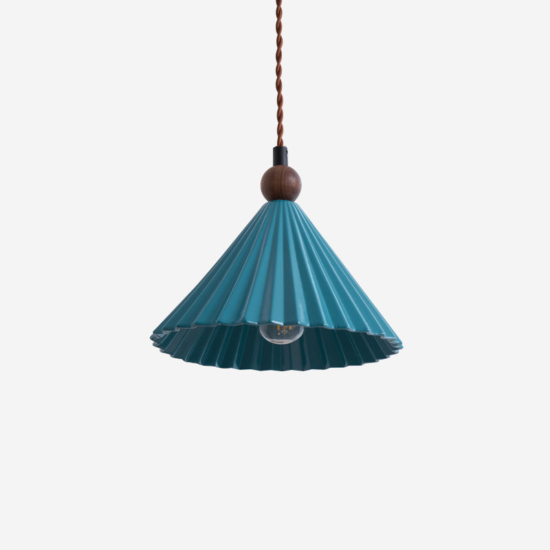Kolekcja Skyler | Lampa wisząca z plisowanym ceramicznym kloszem | Retro-nowoczesny design do stylowych wnętrz