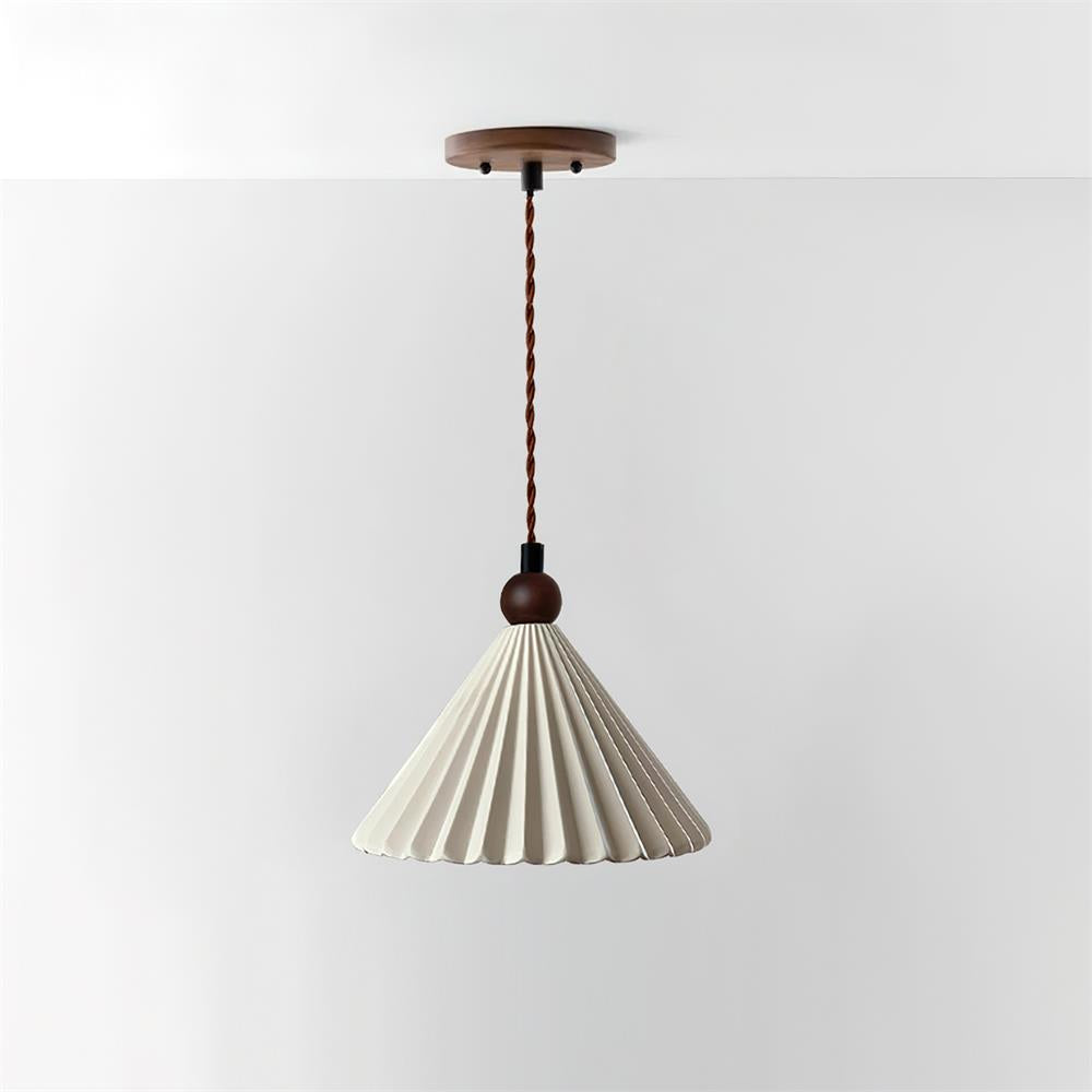 Kolekcja Skyler | Lampa wisząca z plisowanym ceramicznym kloszem | Retro-nowoczesny design do stylowych wnętrz