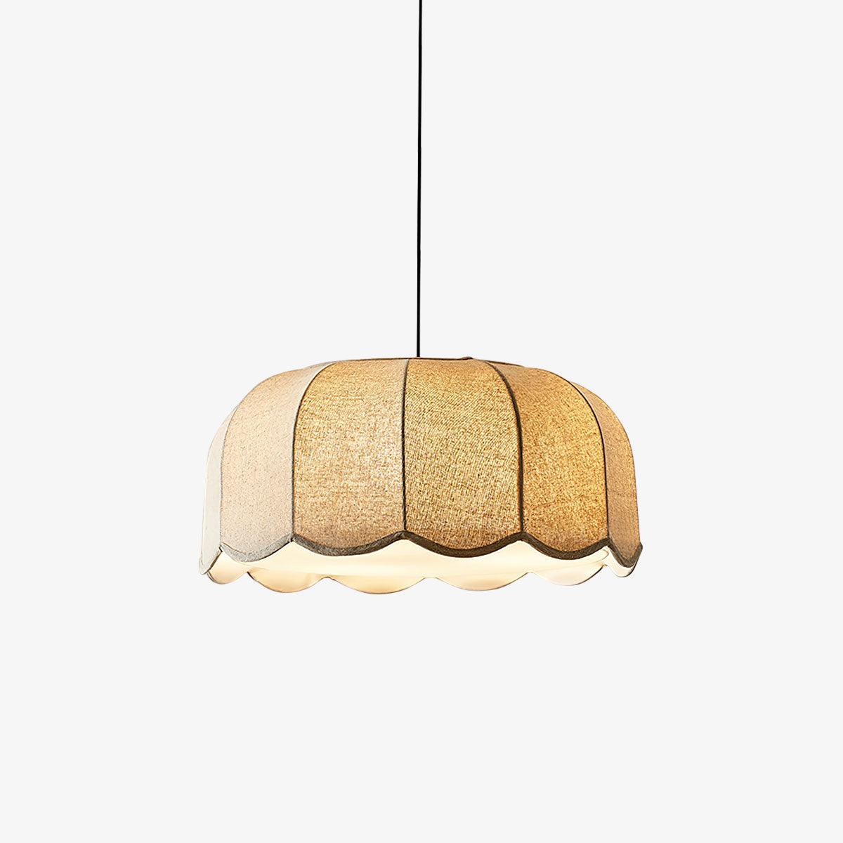 Sora | Lampa wisząca z naturalnej tkaniny i regulowaną wysokością | Eleganckie oświetlenie do kuchni dla spokojnych wnętrz