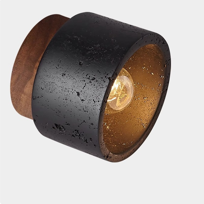 TerraGlow | Elegancka lampa sufitowa w kolorze czarnego kamienia do nowoczesnych wnętrz