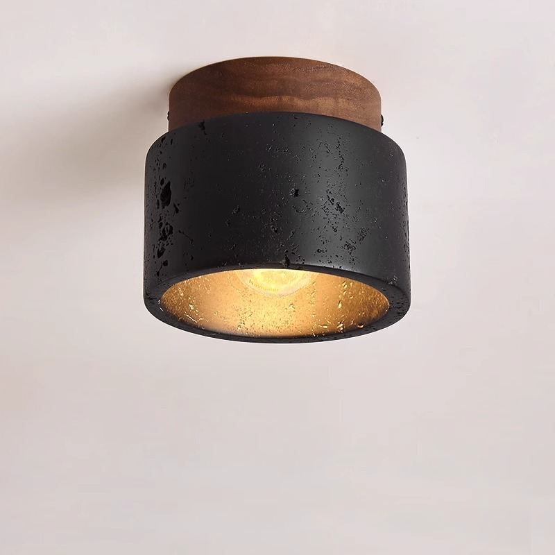 TerraGlow | Elegancka lampa sufitowa w kolorze czarnego kamienia do nowoczesnych wnętrz