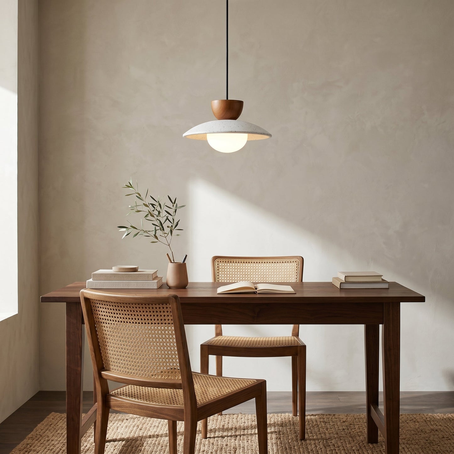 Tia | Lampa wisząca z naturalnego trawertynu z regulowaną wysokością | Wyjątkowy design zapewniający ciepłe oświetlenie ambientowe