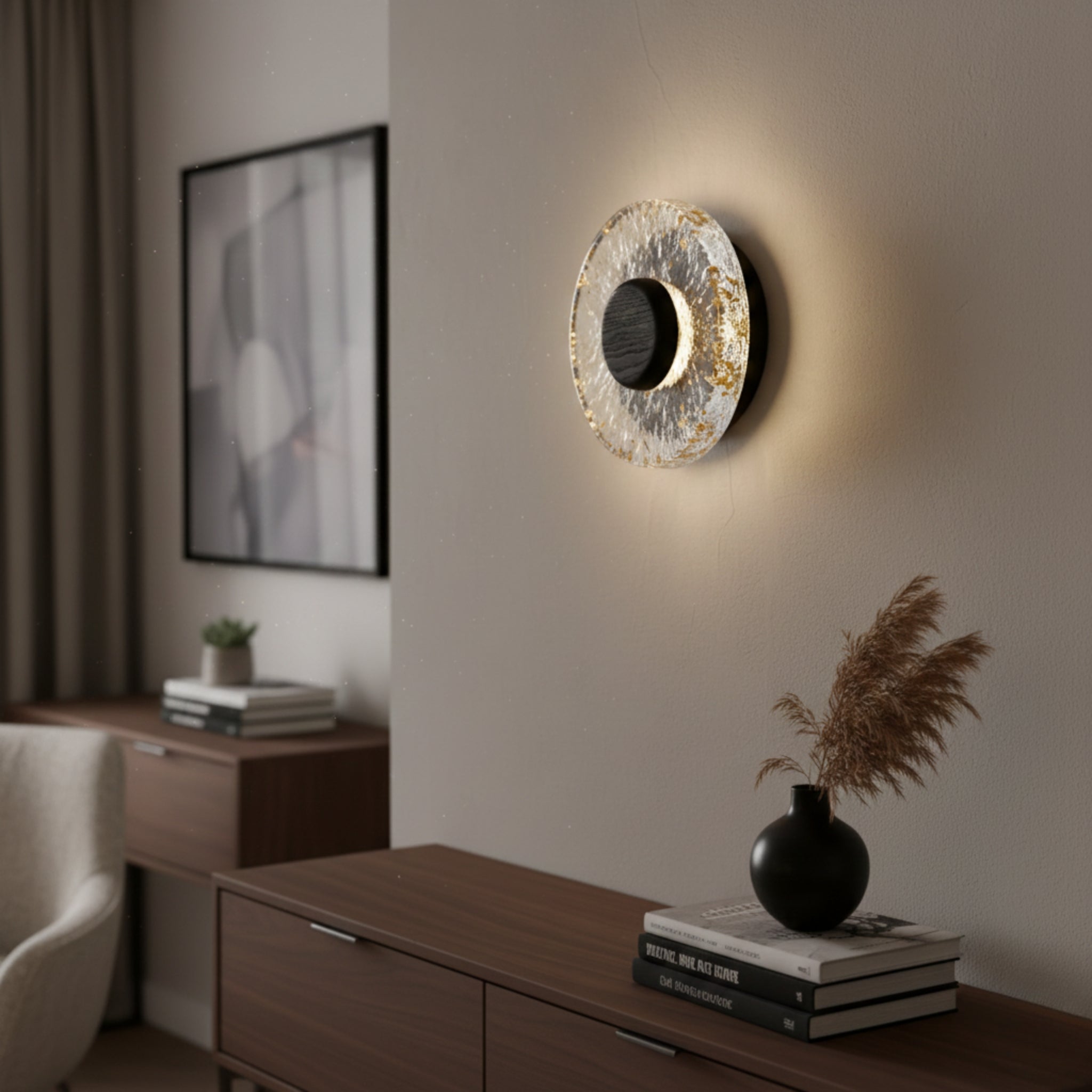 Kolekcja Vedra | Drewniano-szklana lampa ścienna z miękkim, rozproszonym światłem | Minimalistyczny styl nordycki
