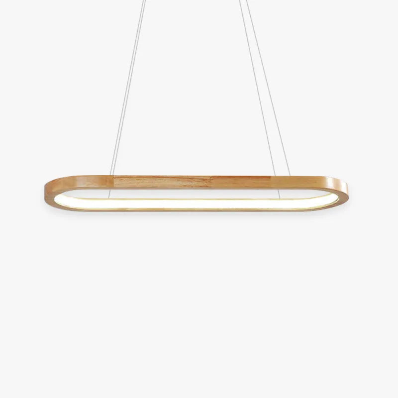 Veon | Nowoczesna owalna lampa wisząca z drewna z żarówką LED | Stylowe oświetlenie do jadalni i salonu