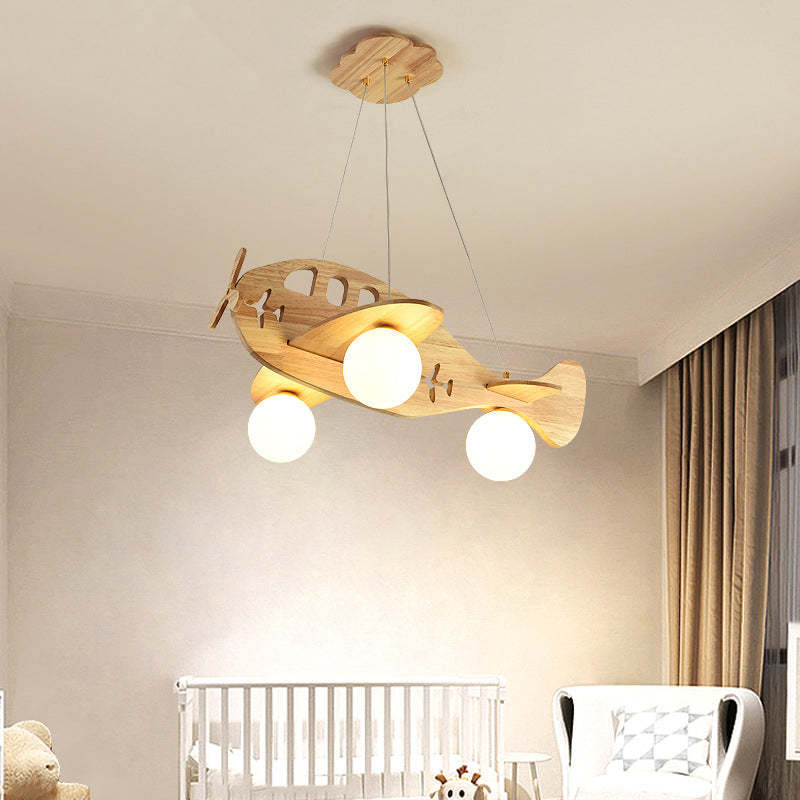 Drewniana Lampa Wisząca Samolot w Stylu Vintage