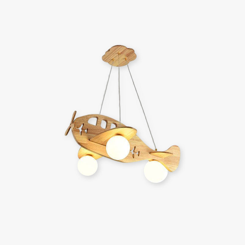 Drewniana Lampa Wisząca Samolot w Stylu Vintage