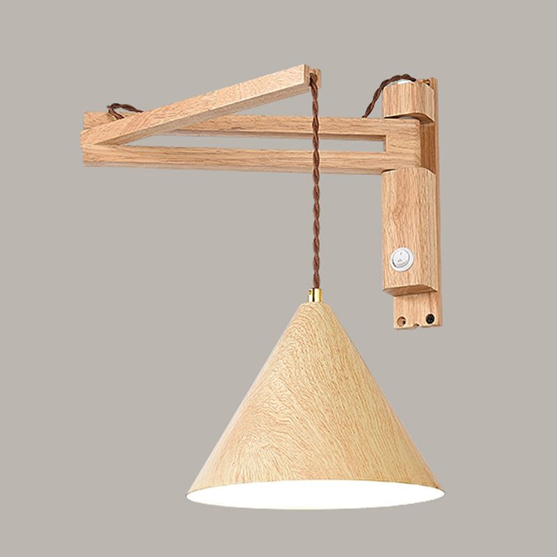 Vintage Muto | Regulowana lampa ścienna z drewna orzechowego i metalu | Przytulne oświetlenie do salonu