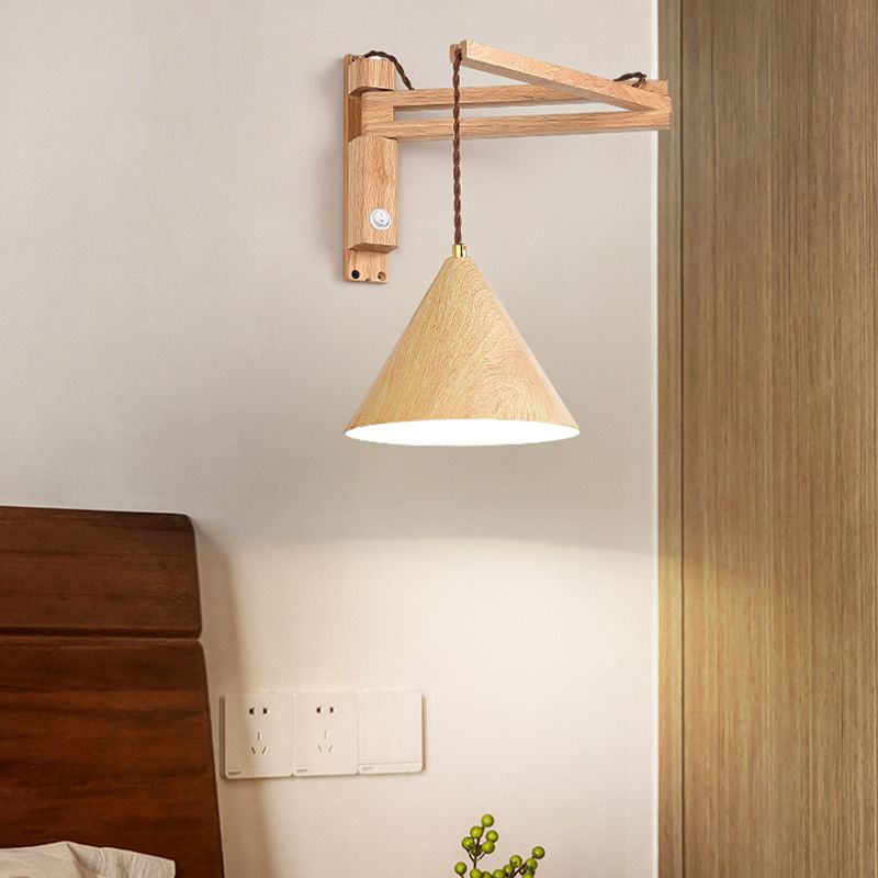 Vintage Muto | Regulowana lampa ścienna z drewna orzechowego i metalu | Przytulne oświetlenie do salonu