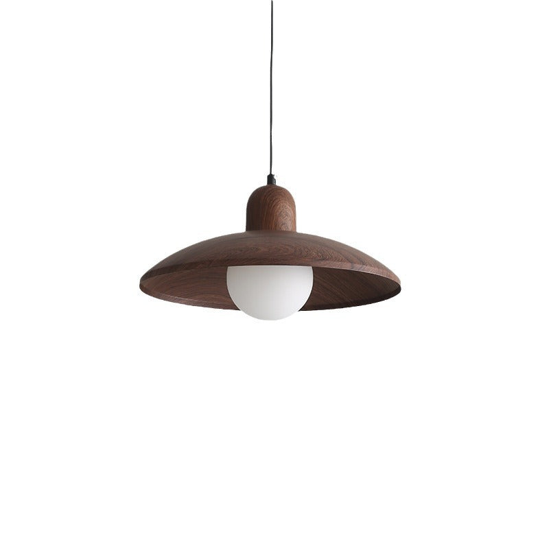 Kolekcja Wabi-Sabi | Lampa wisząca z drewna orzechowego z delikatnym światłem ambientowym | Minimalistyczny design dla spokojnych i relaksujących wnętrz