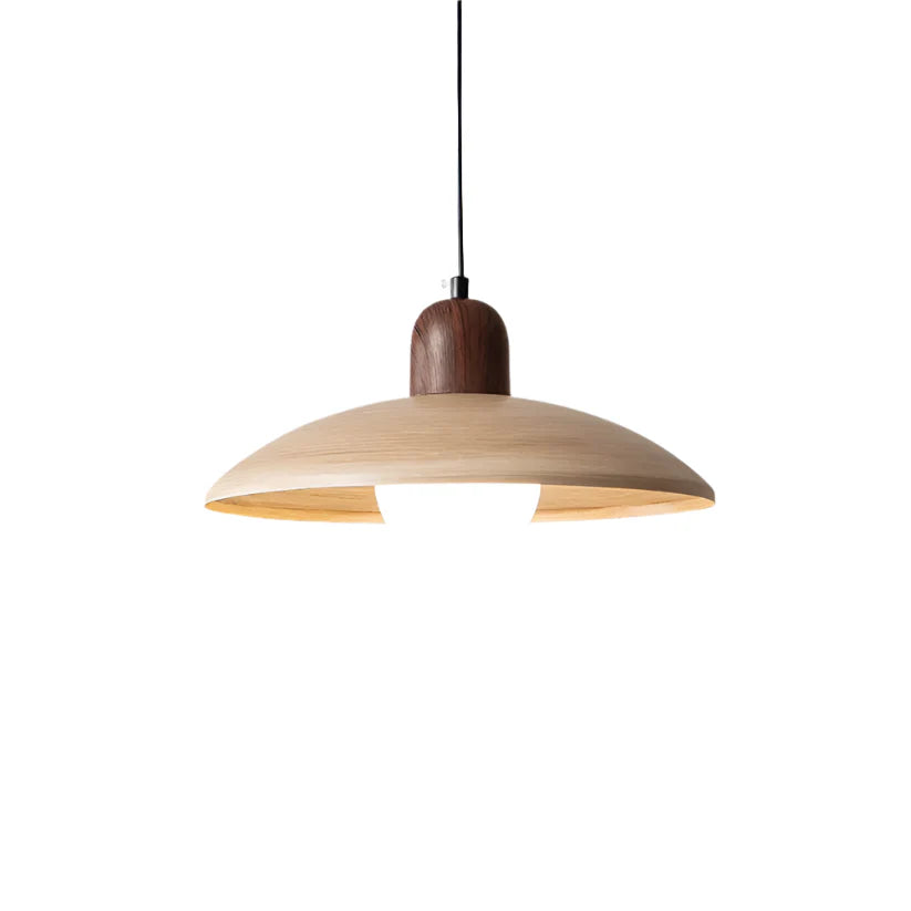 Kolekcja Wabi-Sabi | Lampa wisząca z drewna orzechowego z delikatnym światłem ambientowym | Minimalistyczny design dla spokojnych i relaksujących wnętrz