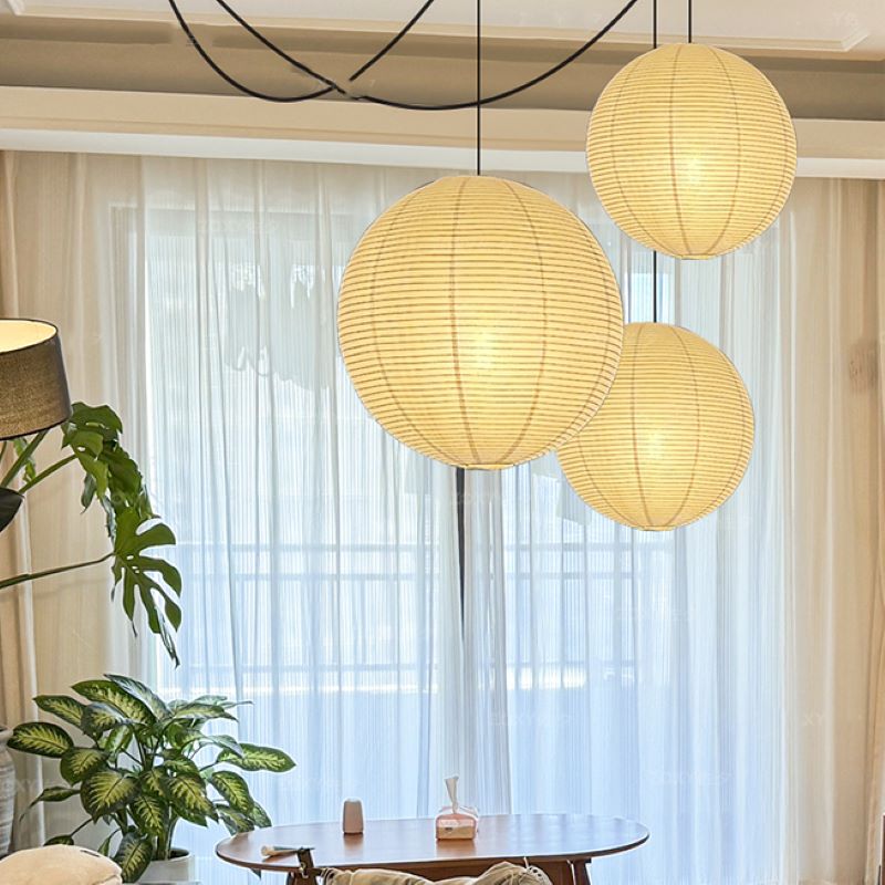 Lampa Wisząca Wabi Sabi Kula z Metalu i Papieru