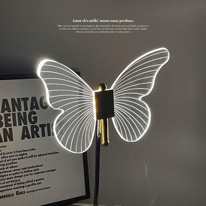 Fantazyjna lampa stołowa Butterfly z delikatnym światłem LED | Eleganckie oświetlenie do sypialni dla bajkowego wystroju