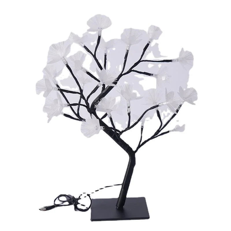 Fiber Optic Flower Tree Light | Przytulna, dekoracyjna lampka kwiatowa do wnętrz z zasilaniem USB i bateryjnym