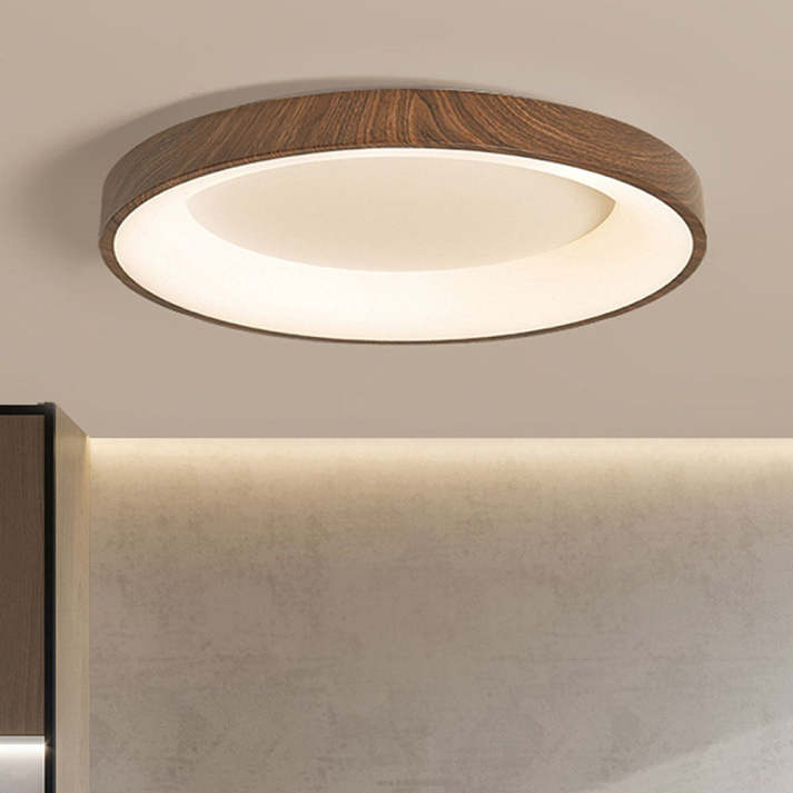 WoodlandAura | Elegancka lampa sufitowa typu flush mount z naturalnego drewna