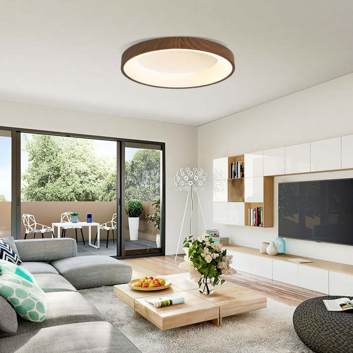 WoodlandAura | Elegancka lampa sufitowa typu flush mount z naturalnego drewna