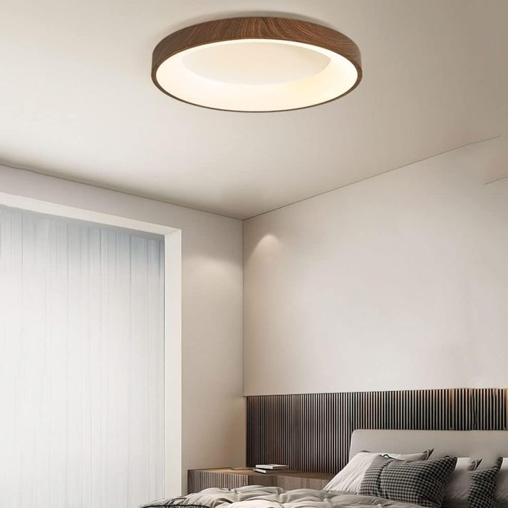 WoodlandAura | Elegancka lampa sufitowa typu flush mount z naturalnego drewna