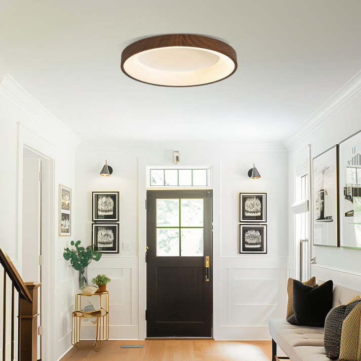 WoodlandAura | Elegancka lampa sufitowa typu flush mount z naturalnego drewna