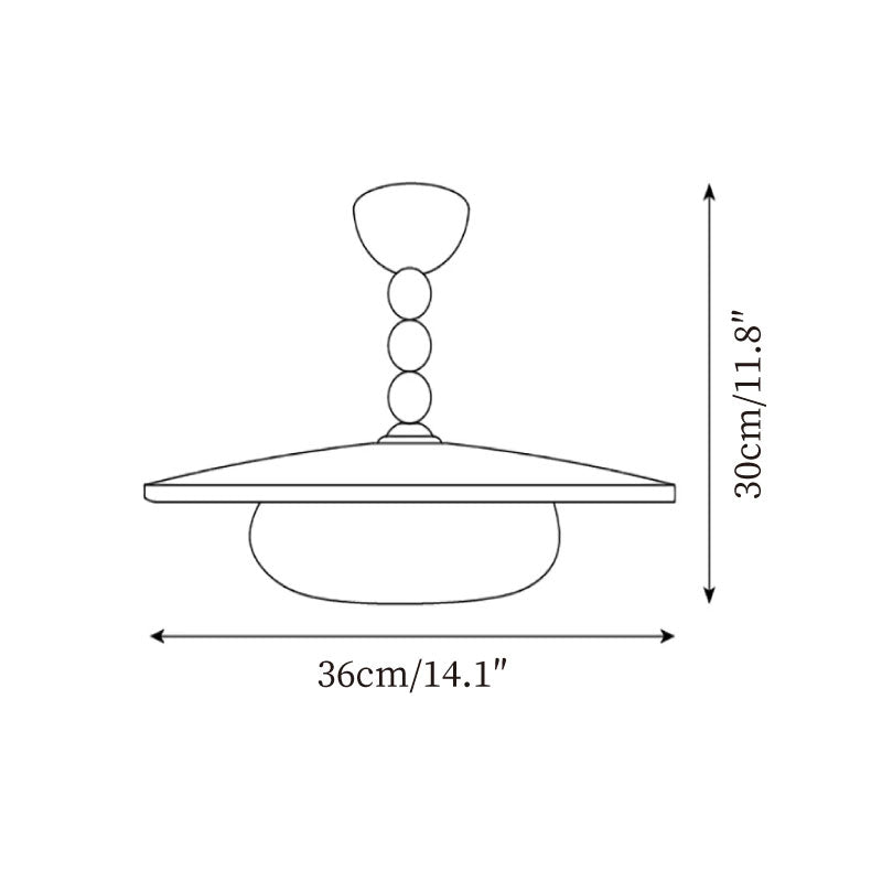 Yeste | Lampa sufitowa z drewna orzechowego i dyfuzorem imitującym alabaster | Eleganckie oświetlenie do jadalni i salonu