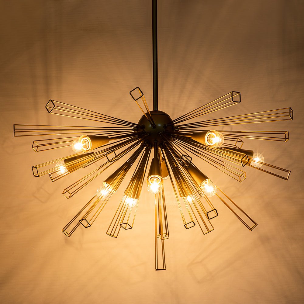 Żyrandol Sputnik Słońce Mid-Century na 10 Punktów