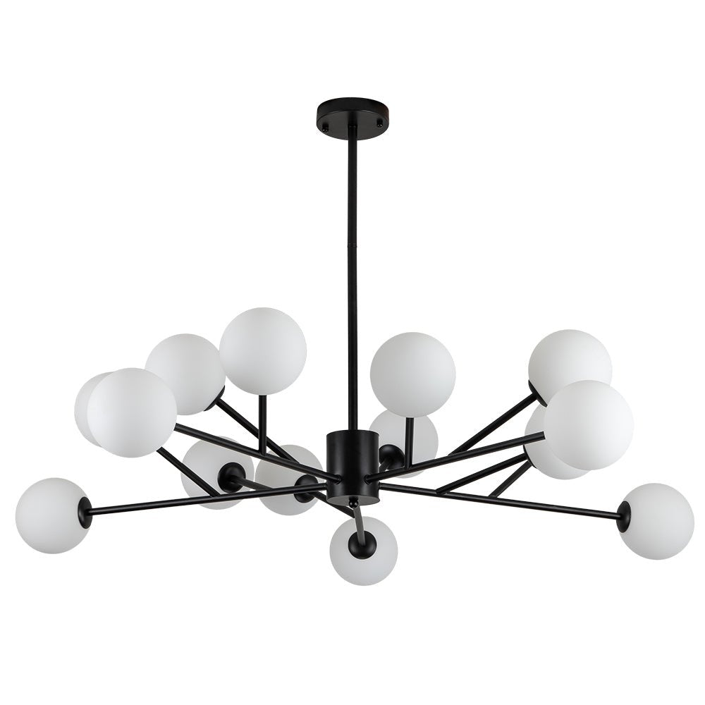 Liniowy Żyrandol Mid-Century z Kulami na 15 Punktów