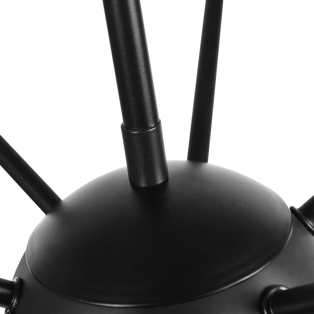 Czarny Żyrandol Sputnik Mid-Century na 12 lub 20 Punktów